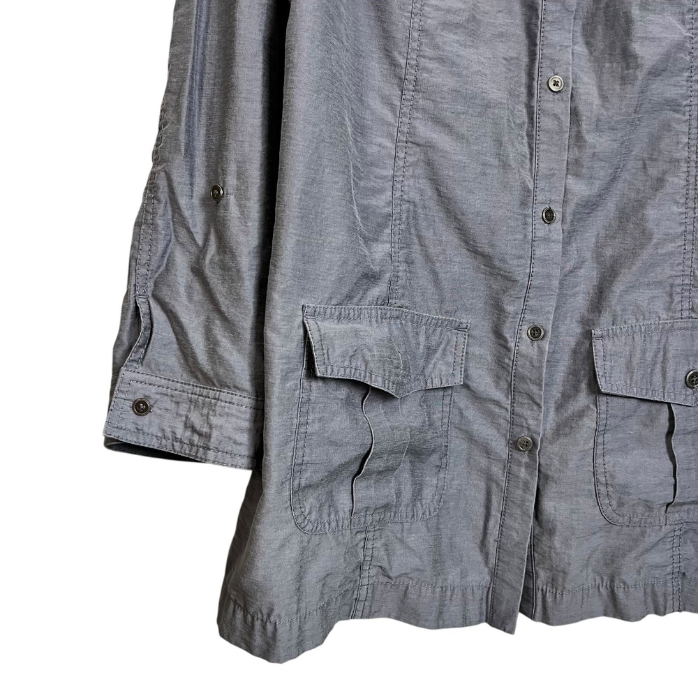 Chicos Gray Utility Button Down Shirt Jacket Shac… - image 4